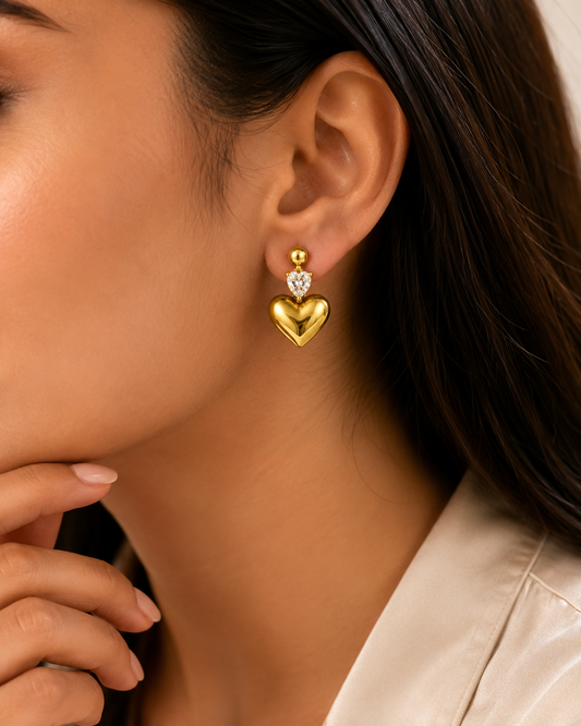 Amora Shimmer Heart Dangles