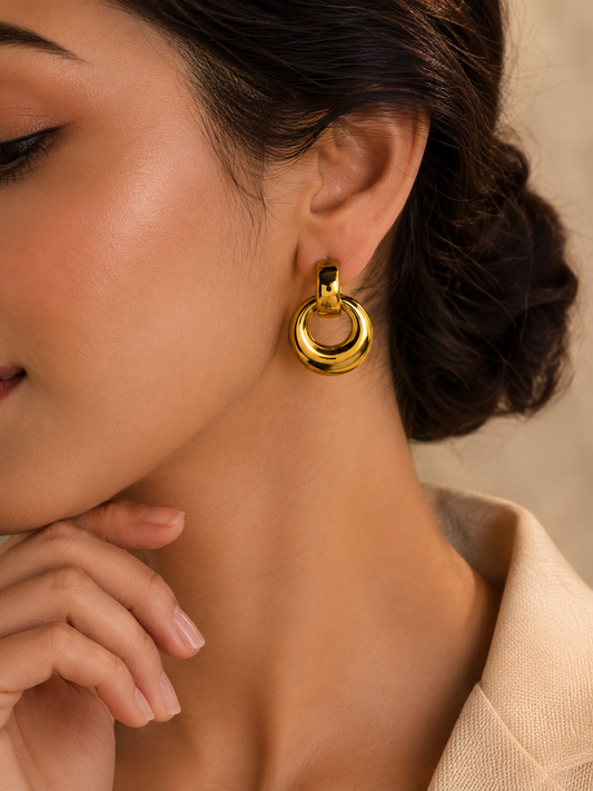 Bold Hollow Hoop Statement Earrings