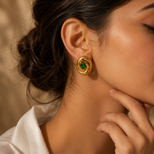 Aurora Triple Crystal Drop Earrings