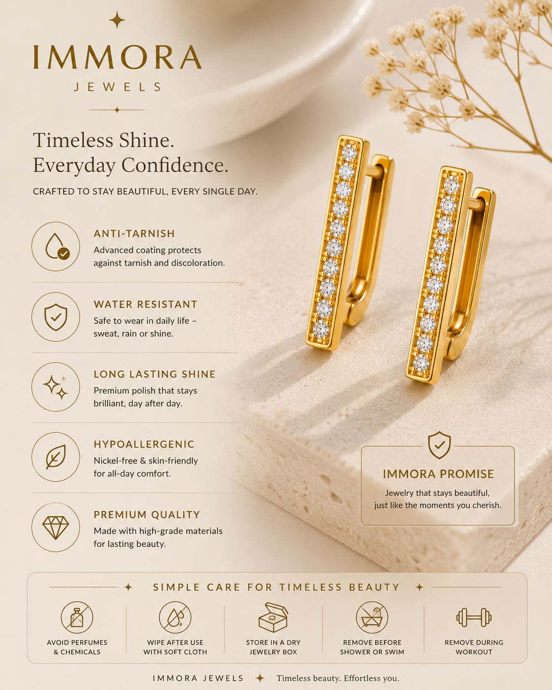 Edge Crystal Pave Hoops