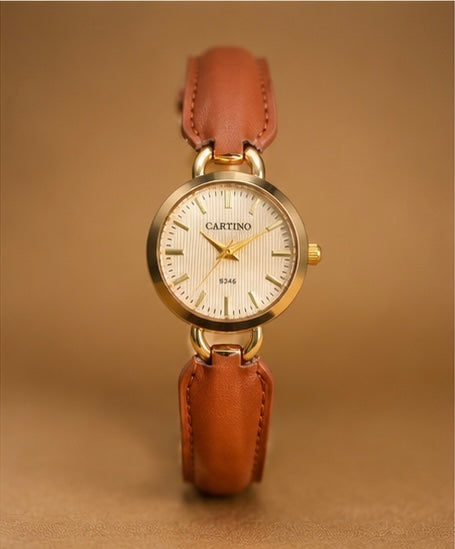 Classic brown leather watch