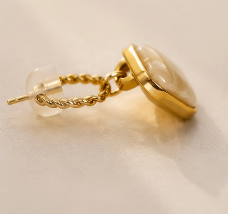 Eternal Marble Square Earrings