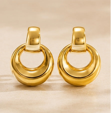 Bold Hollow Hoop Statement Earrings
