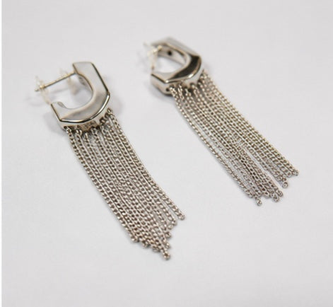 Silver Waterfall Chain Earrings