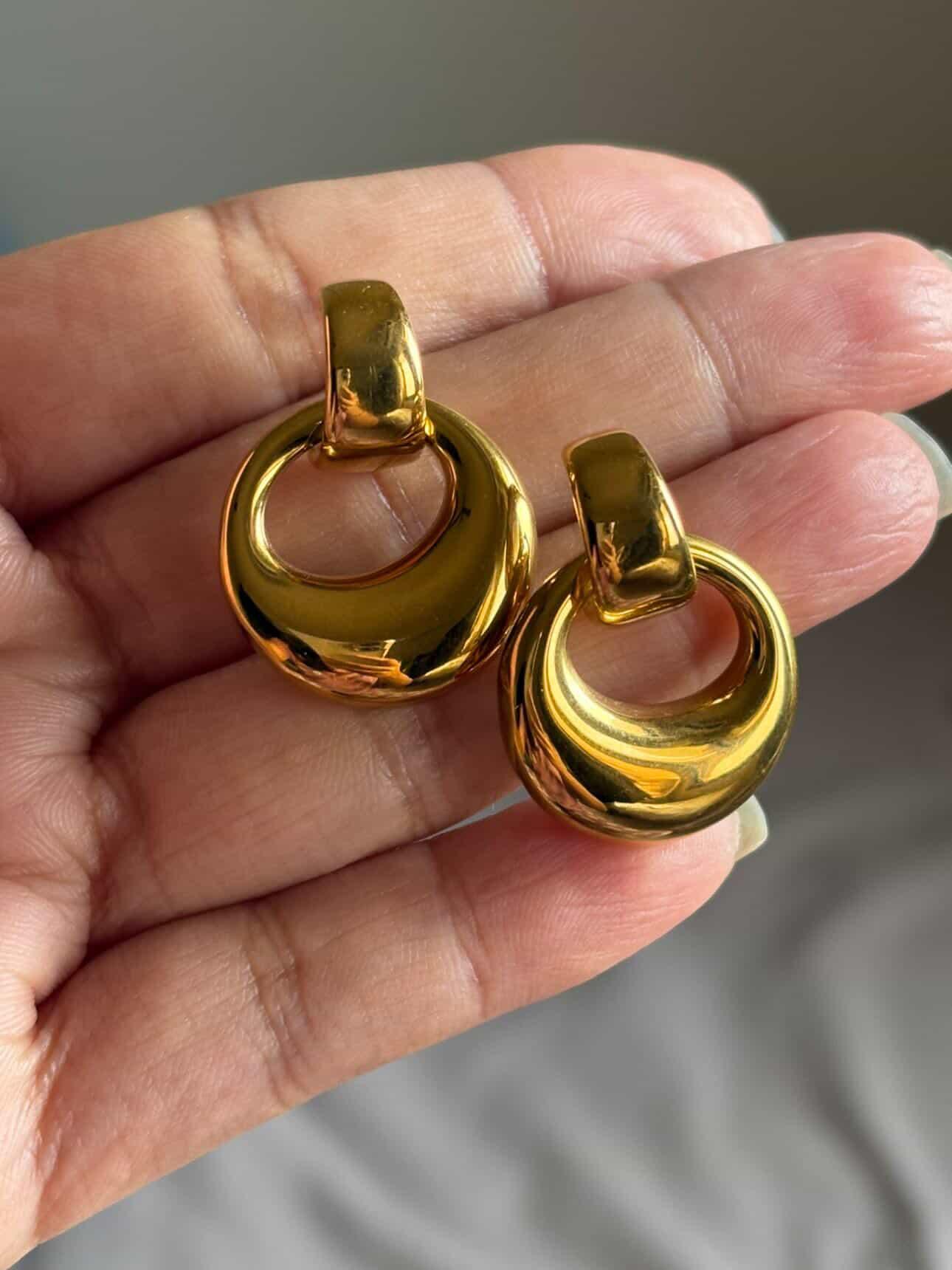 Bold Hollow Hoop Statement Earrings