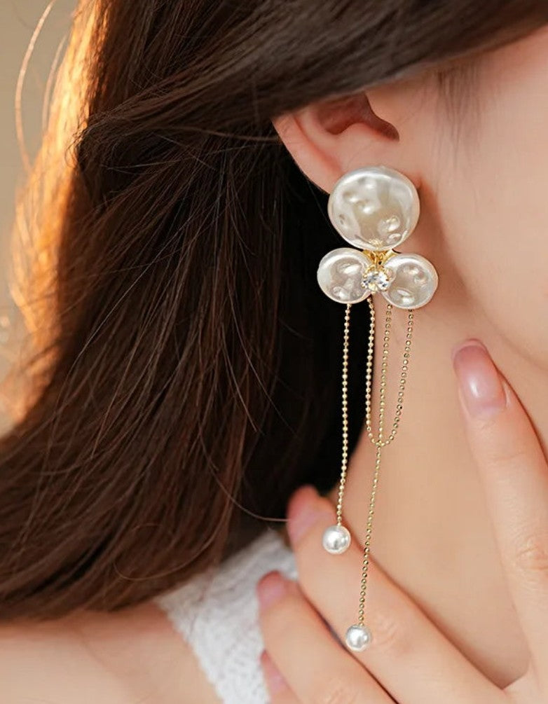 Baroque Pearl Floral Earrings