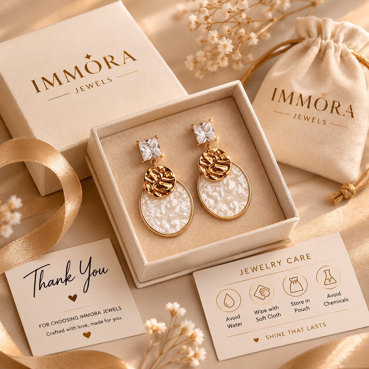 Elegant Pearl Disc Drop Earrings
