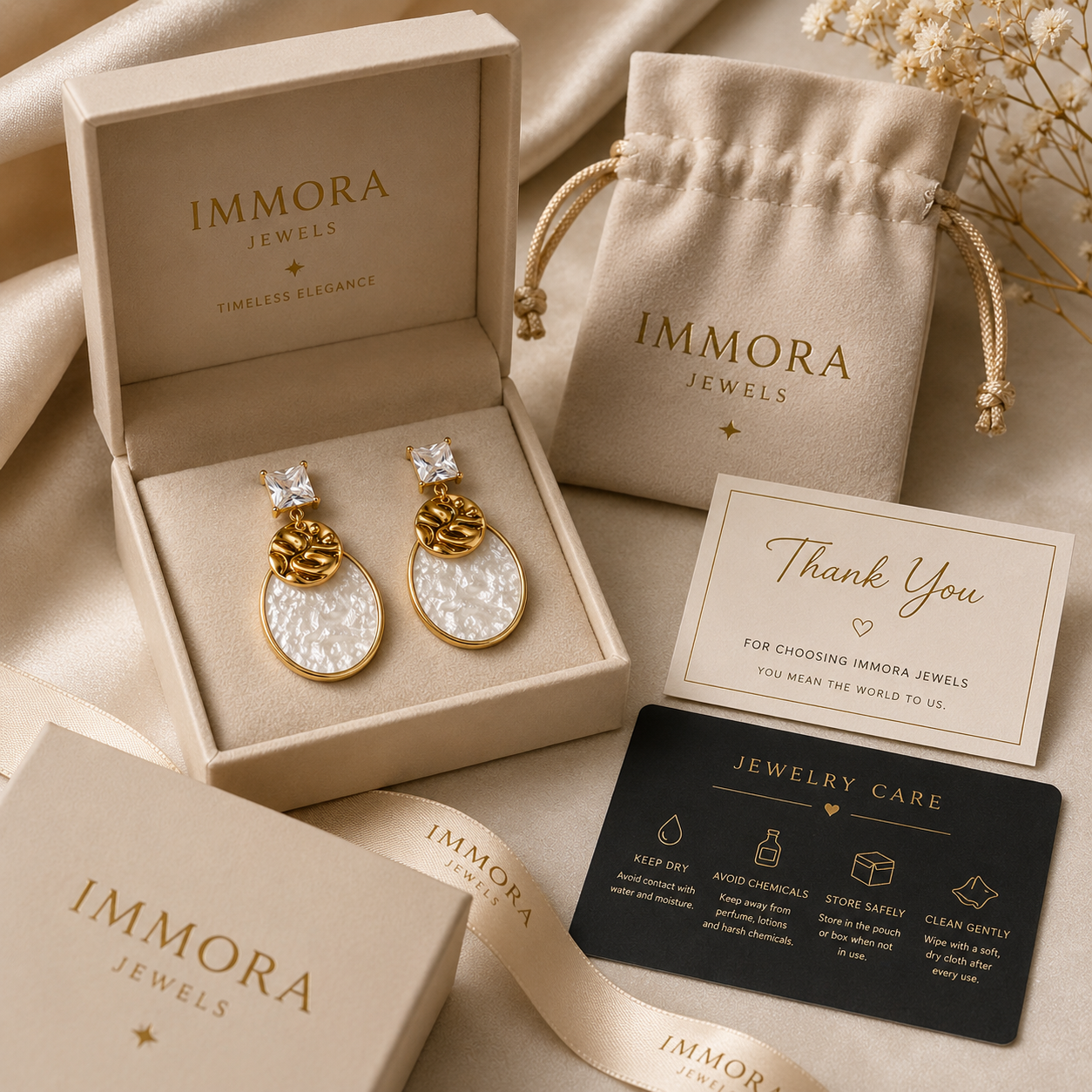 Elegant Pearl Disc Drop Earrings