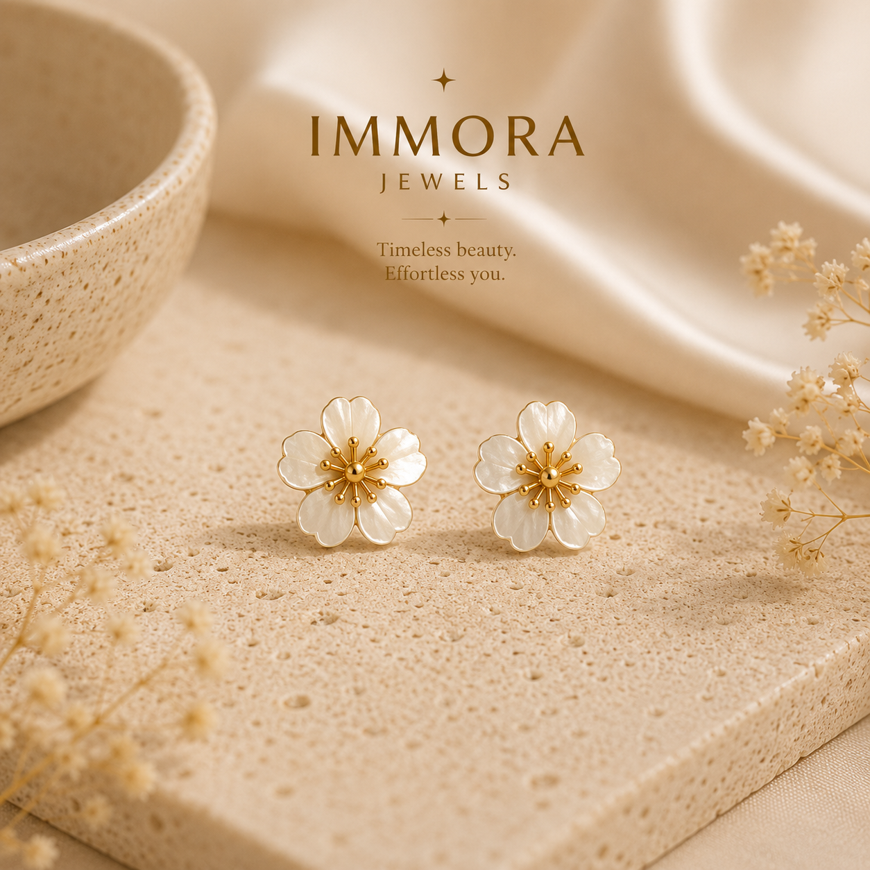Sakura Bloom Pearl Studs
