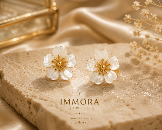 Sakura Bloom Pearl Studs