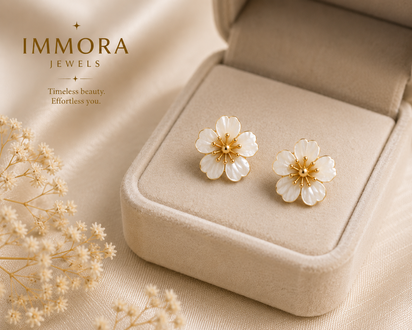 Sakura Bloom Pearl Studs
