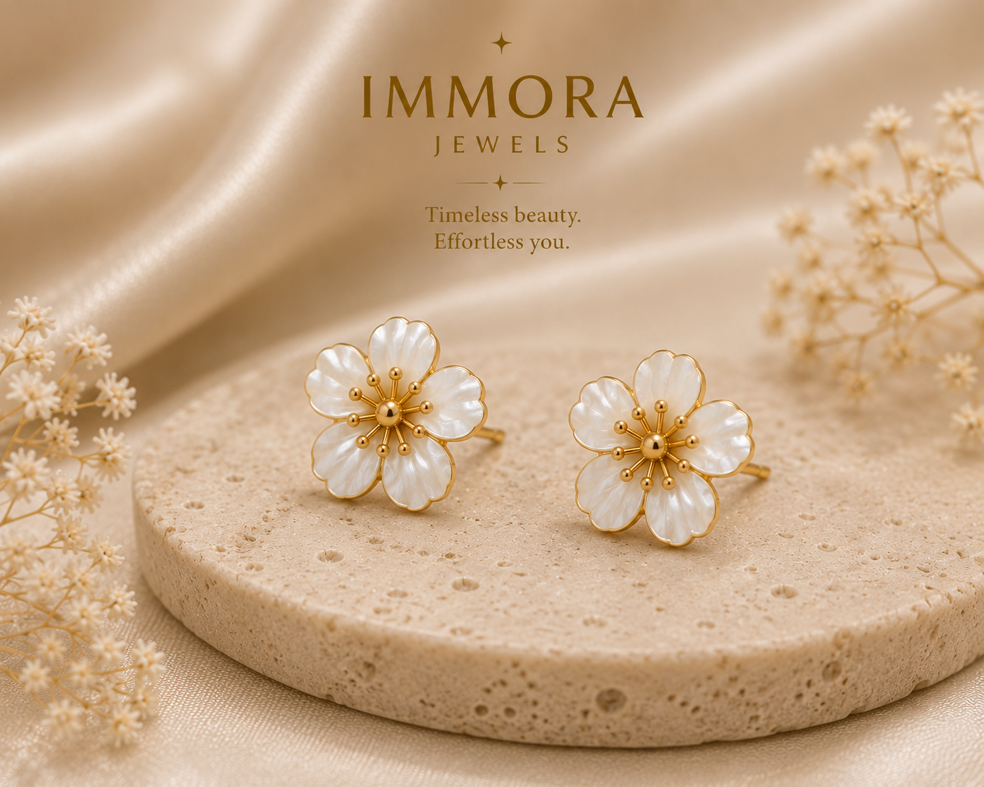 Sakura Bloom Pearl Studs