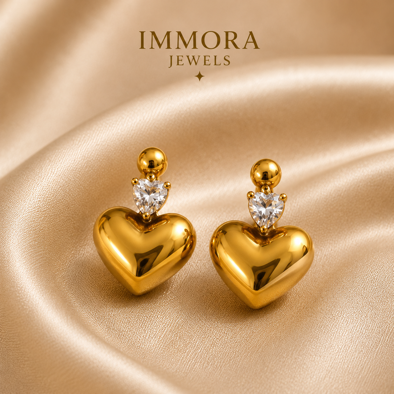 Amora Shimmer Heart Dangles