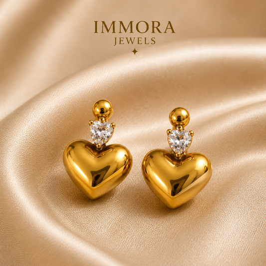 Amora Shimmer Heart Dangles