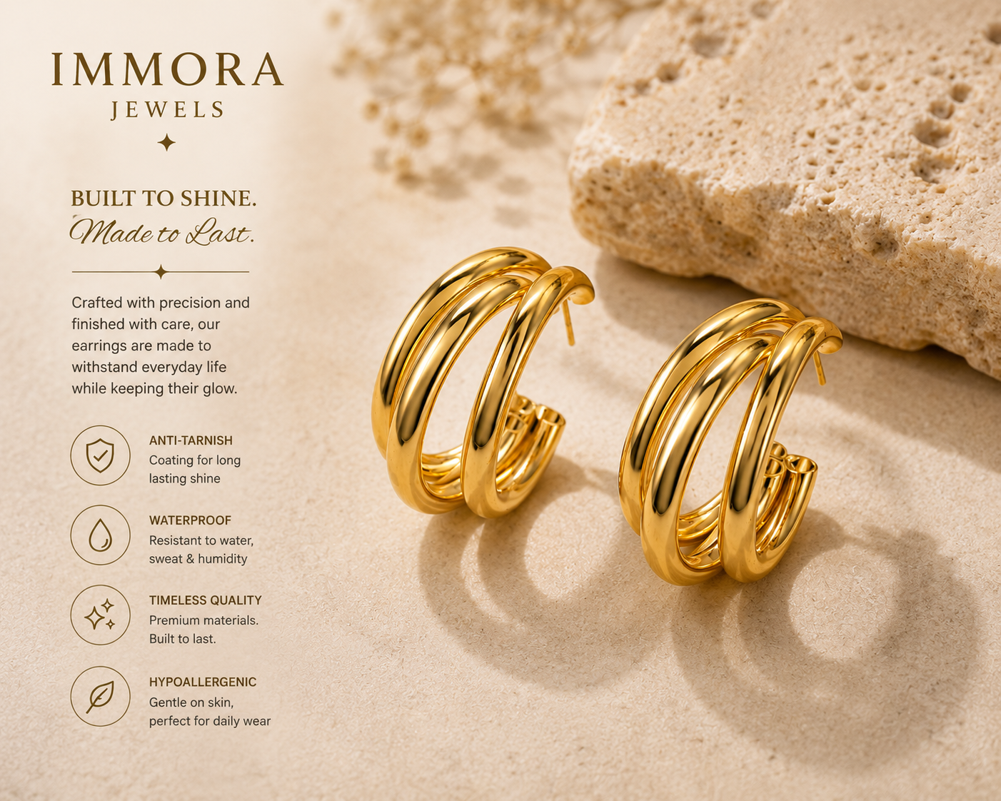 Trinity Sculptural Hoops