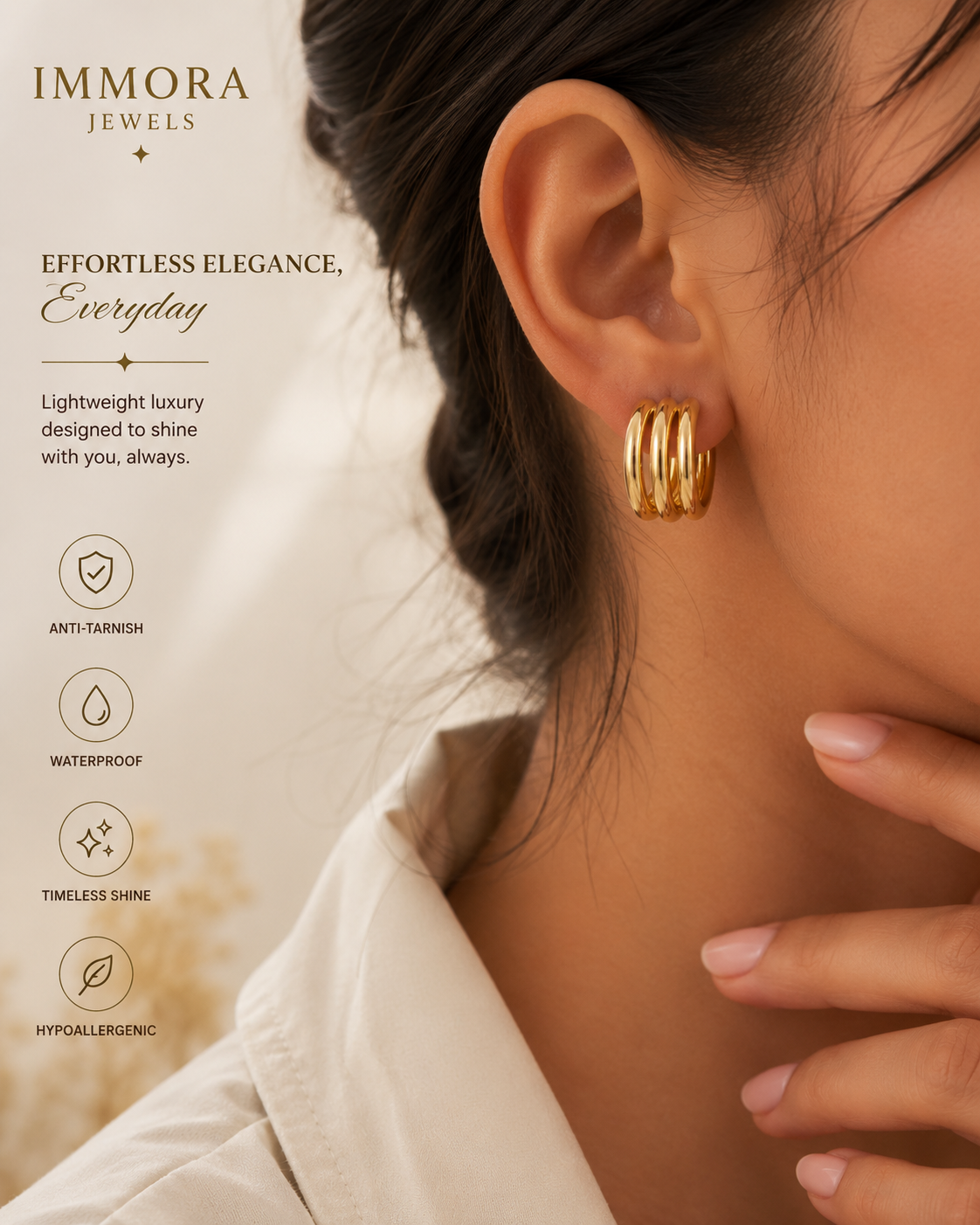 Trinity Sculptural Hoops