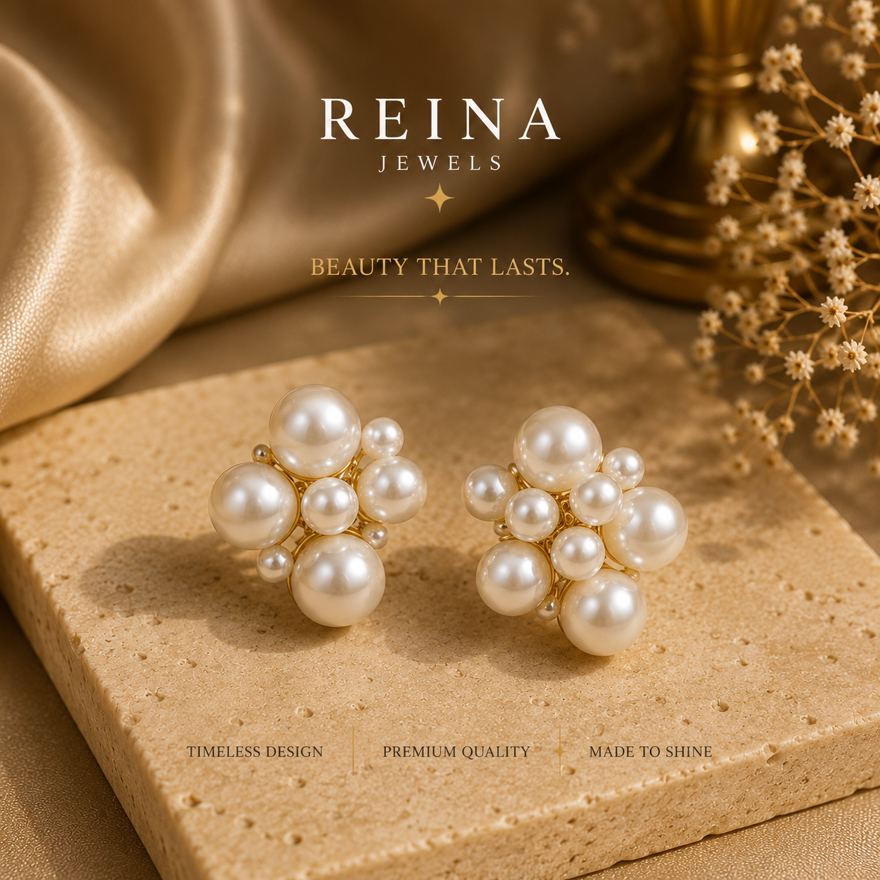 Pearl Blossom Cluster Studs