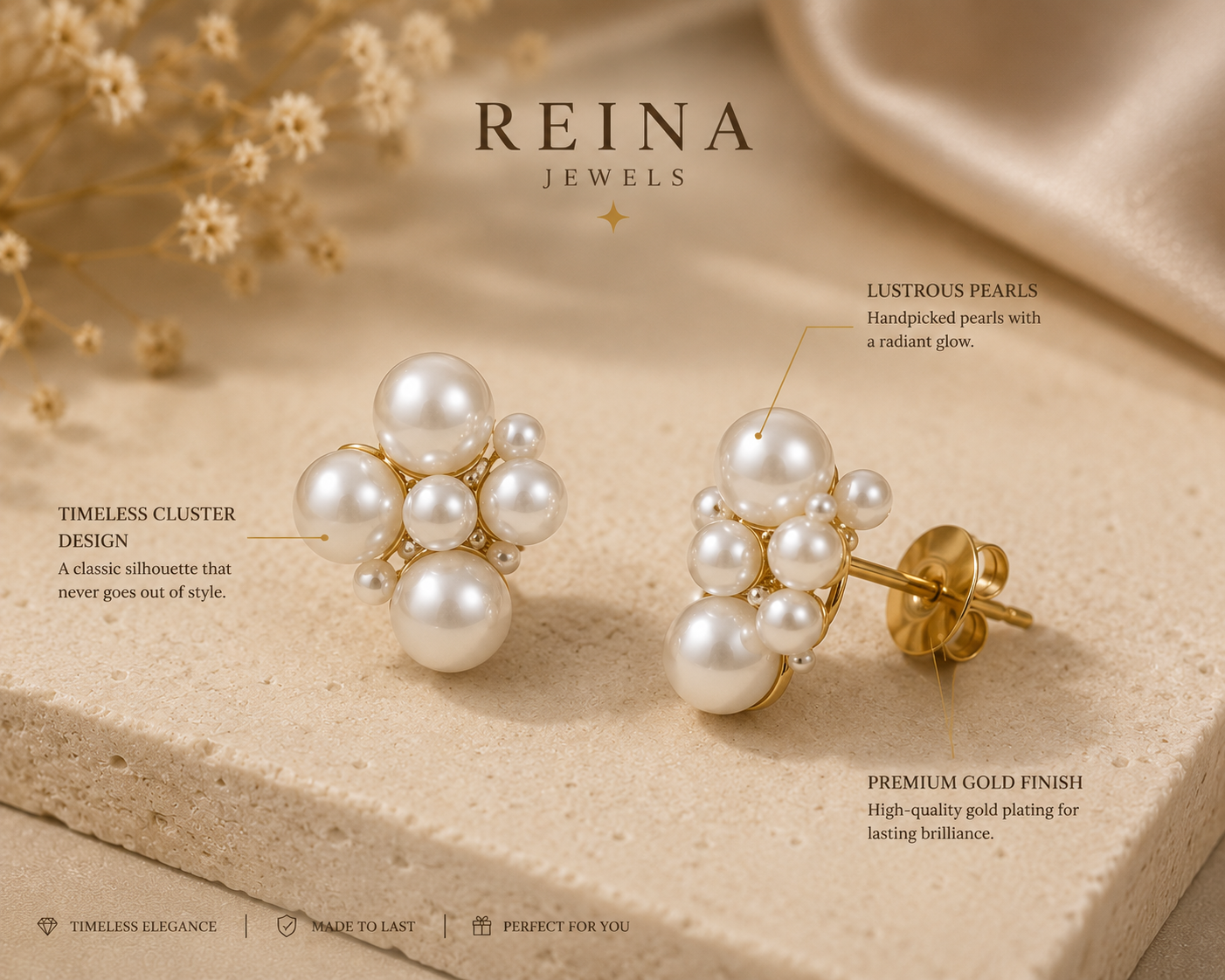 Pearl Blossom Cluster Studs