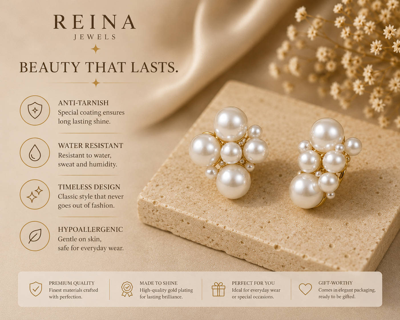 Pearl Blossom Cluster Studs