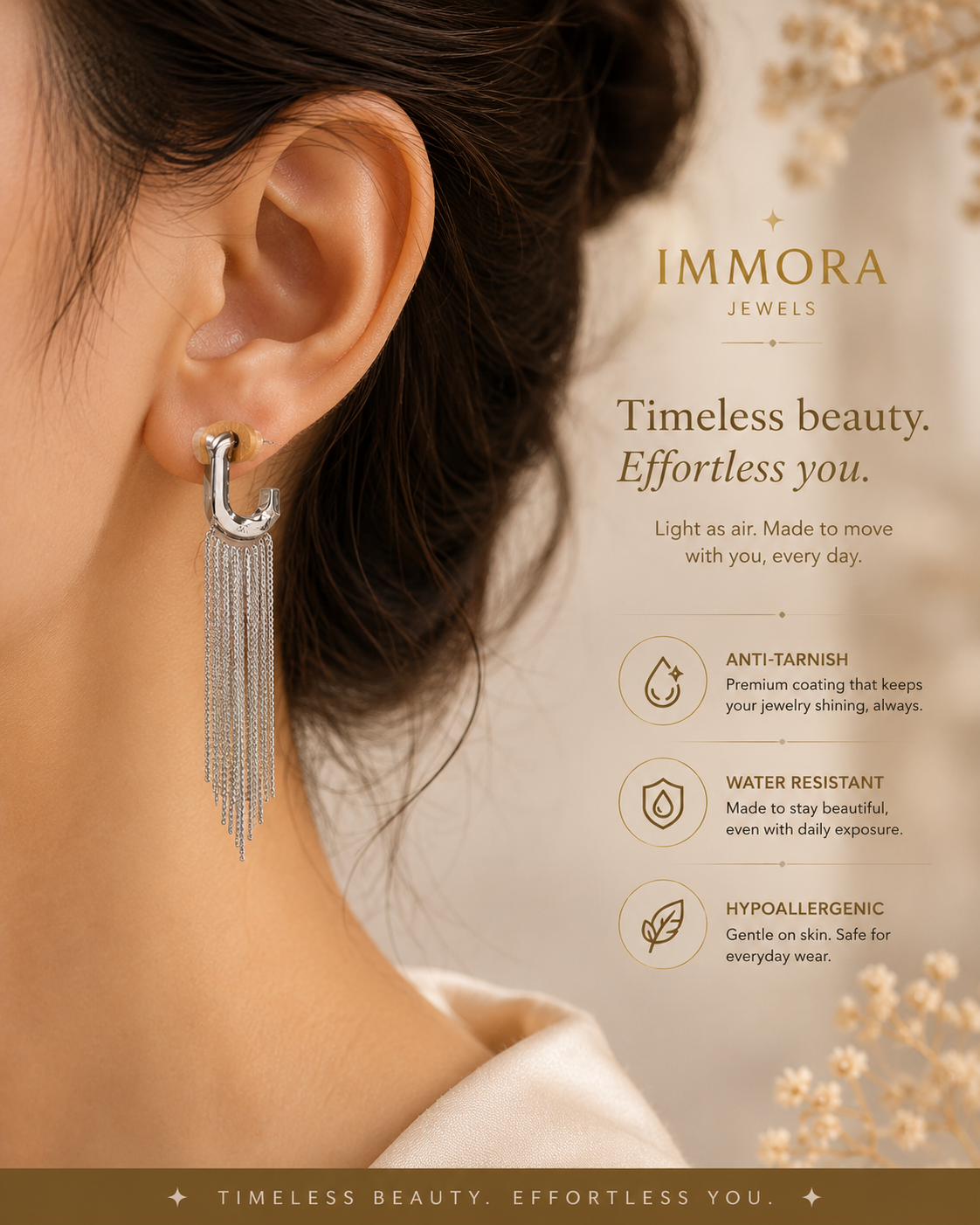 Silver Waterfall Chain Earrings