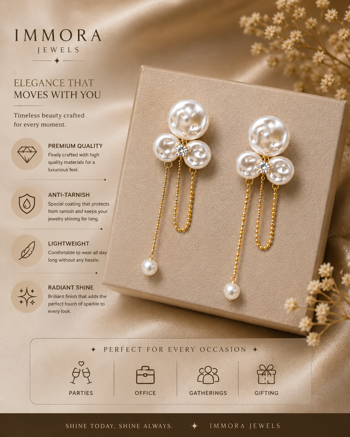 Baroque Pearl Floral Earrings