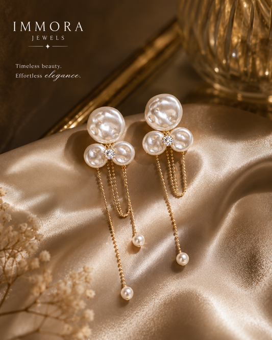 Baroque Pearl Floral Earrings