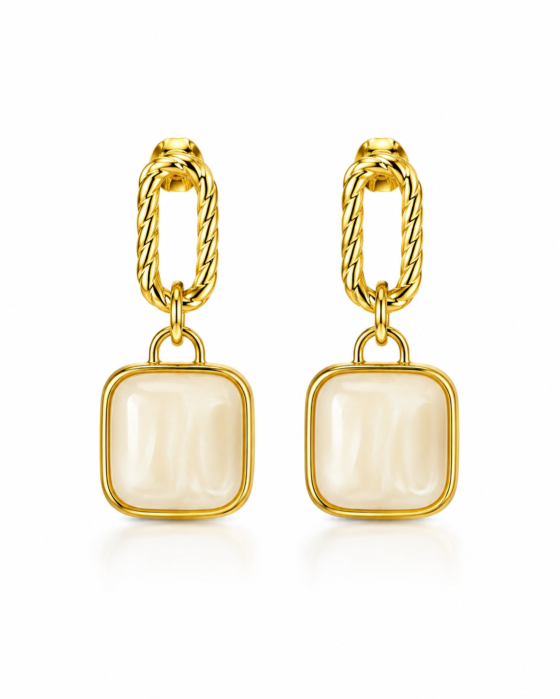 Eternal Marble Square Earrings