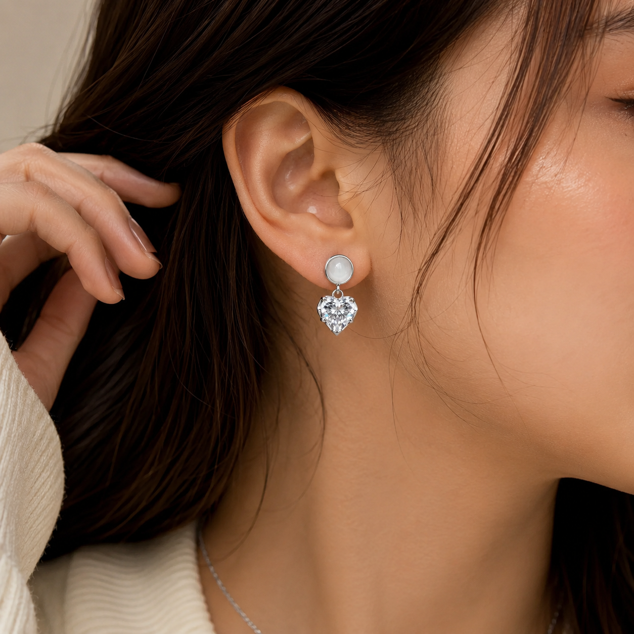 Luna Heart Drop Earrings