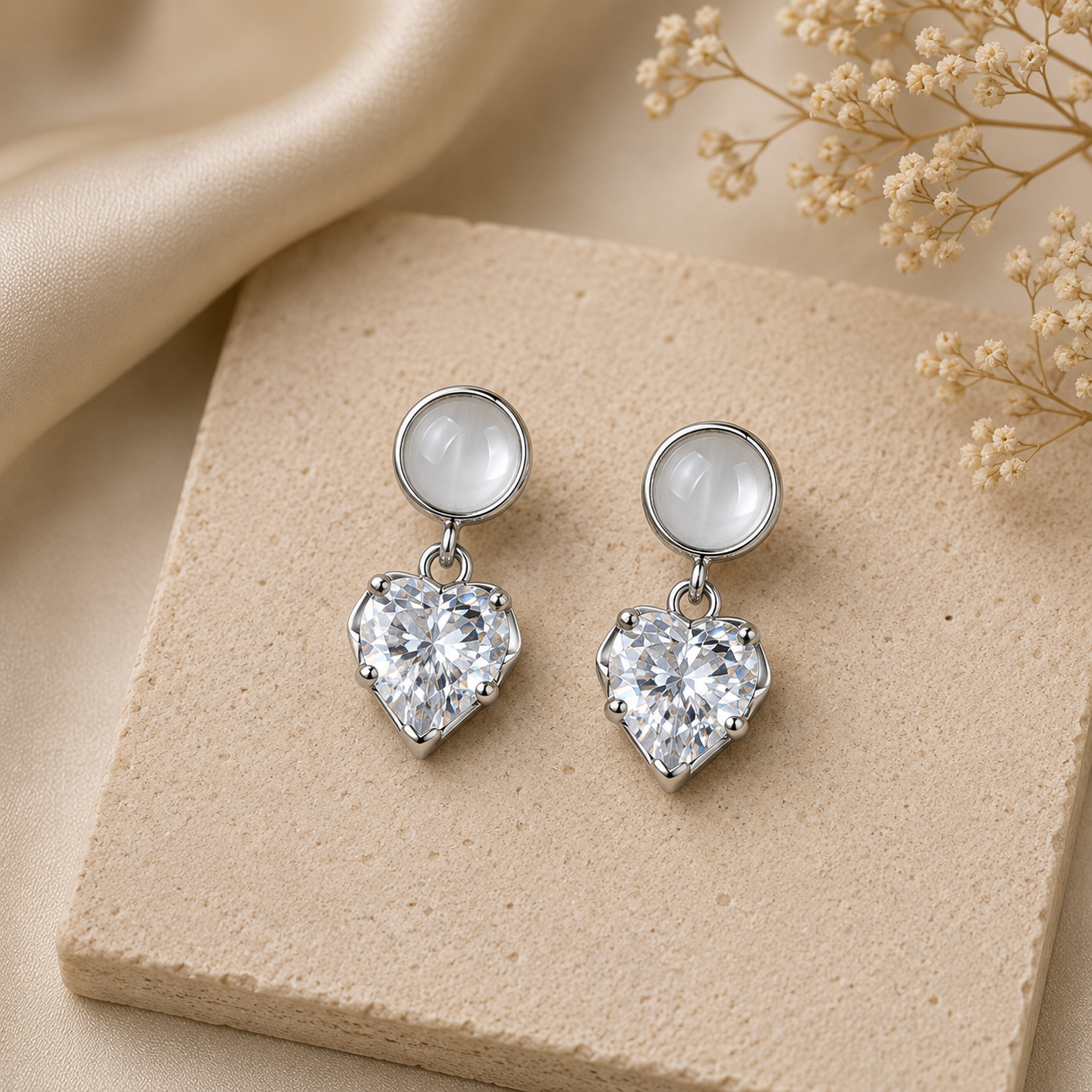 Luna Heart Drop Earrings
