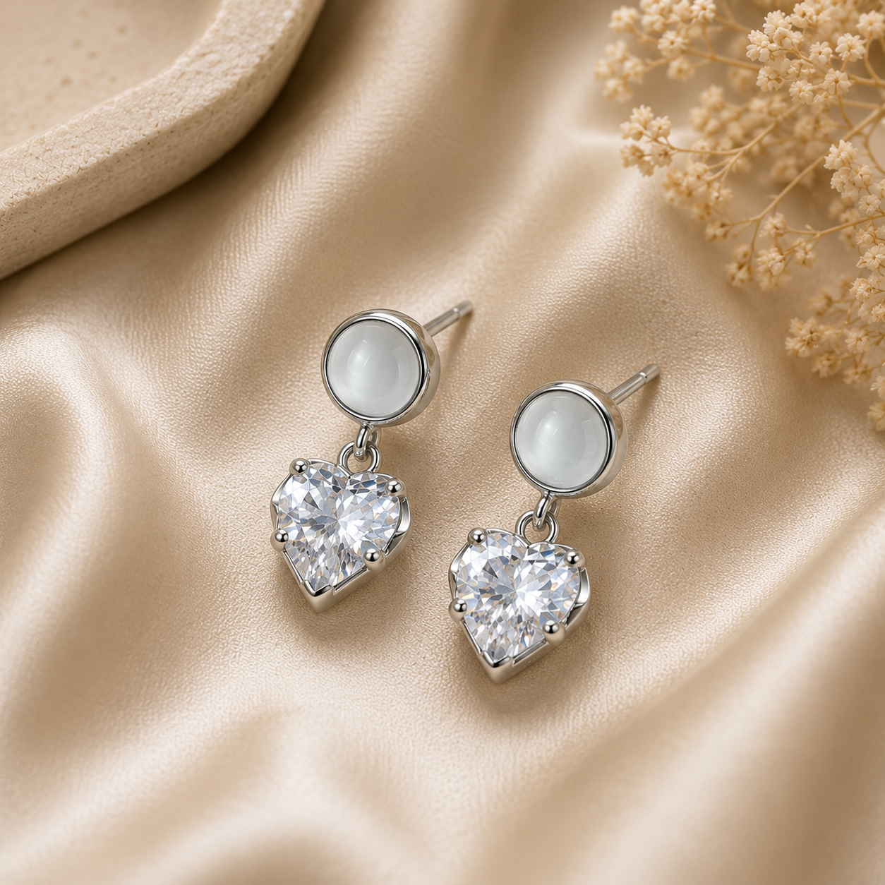 Luna Heart Drop Earrings