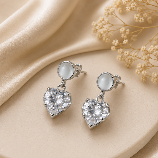 Luna Heart Drop Earrings
