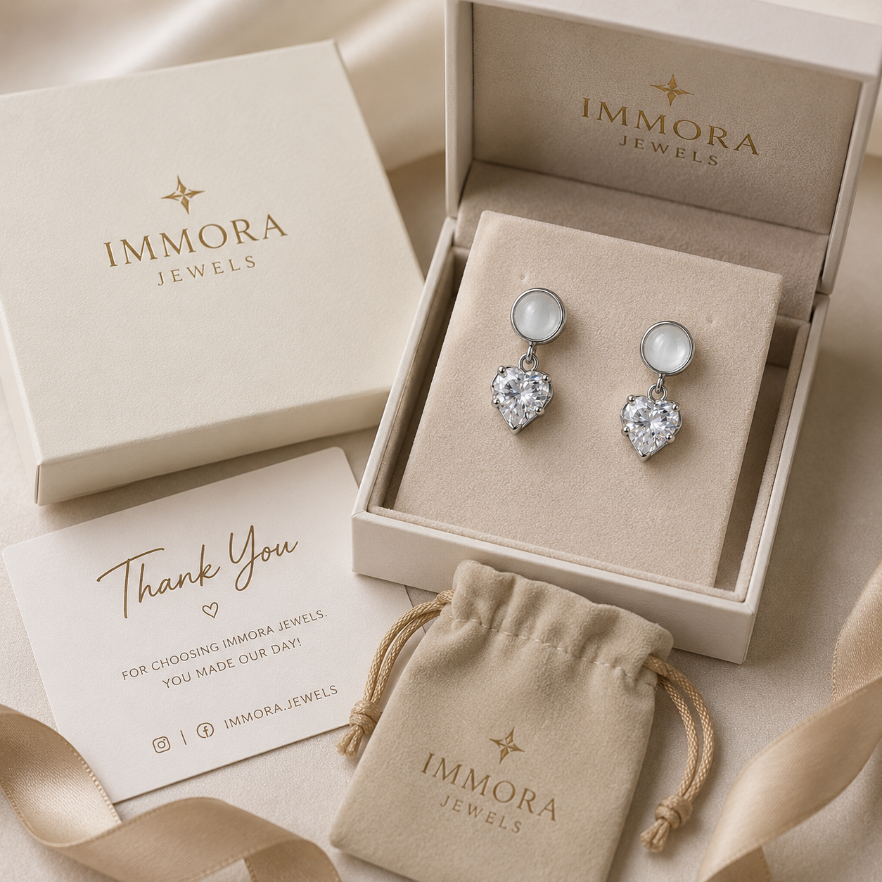 Luna Heart Drop Earrings