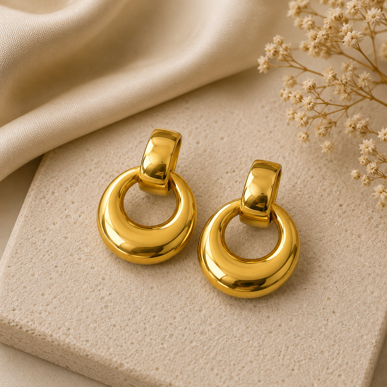 Bold Hollow Hoop Statement Earrings