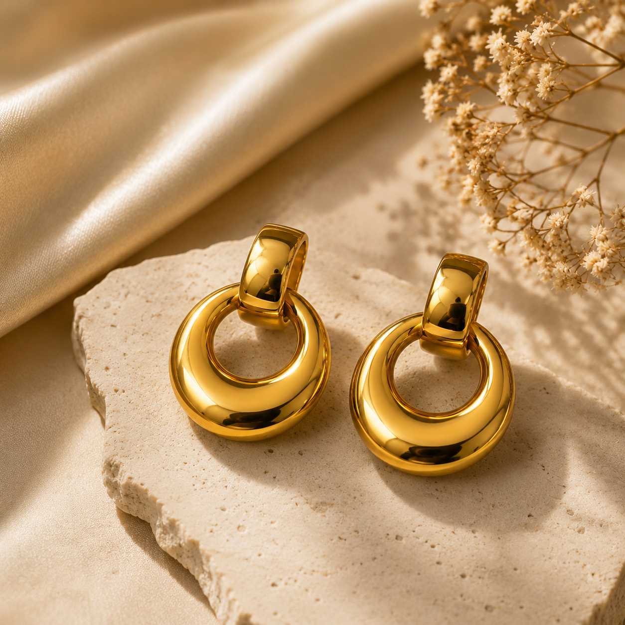 Bold Hollow Hoop Statement Earrings