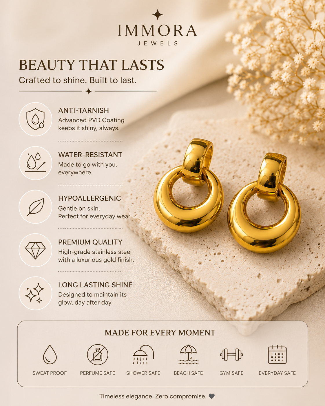 Bold Hollow Hoop Statement Earrings