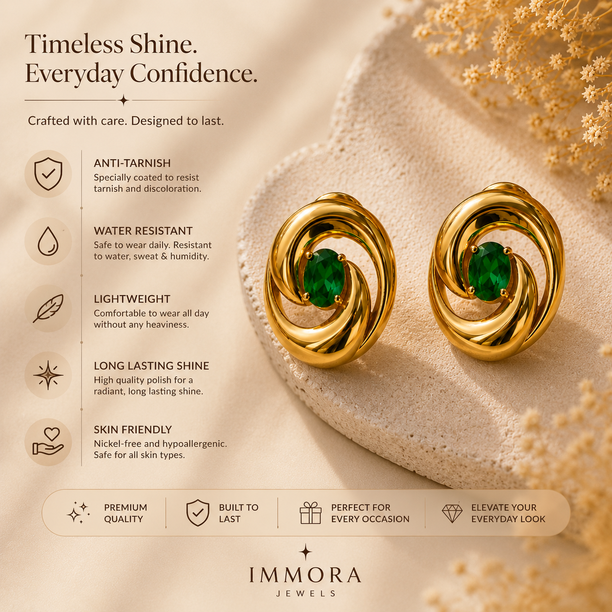Aurora Triple Crystal Drop Earrings