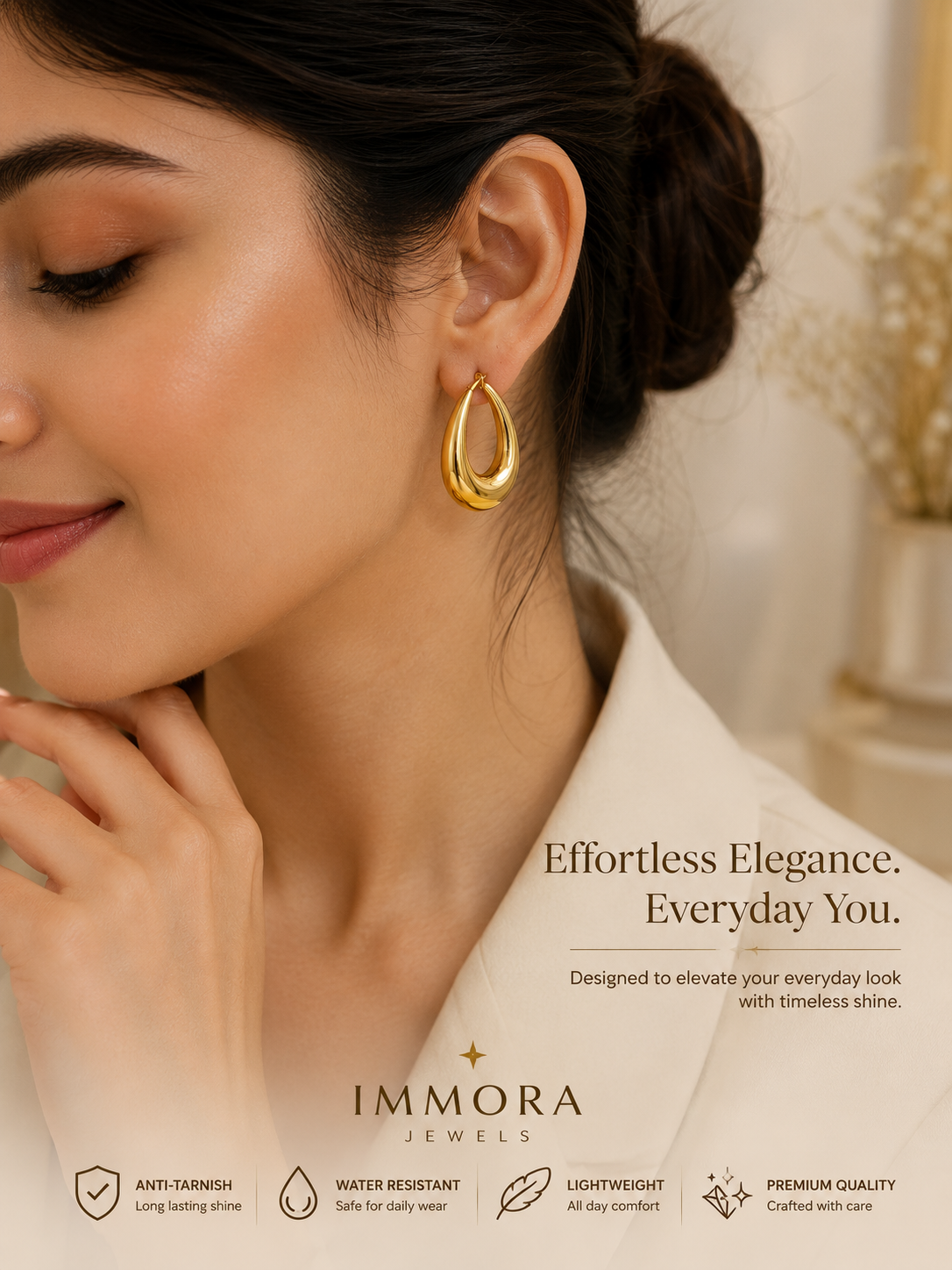 Minimalist U-Shaped Chunky Hoops