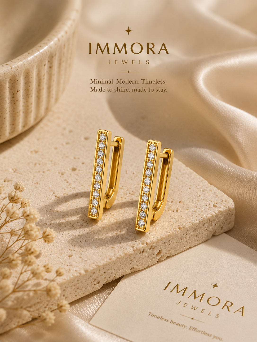 Edge Crystal Pave Hoops