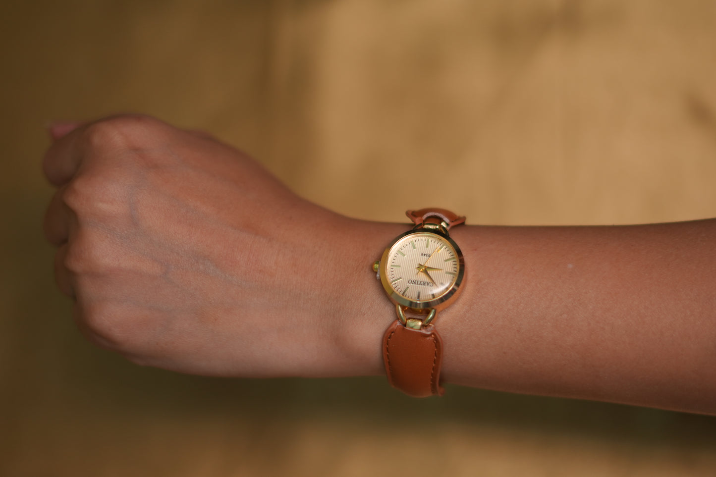 Classic brown leather watch