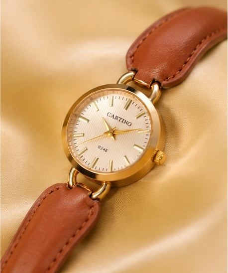 Classic brown leather watch
