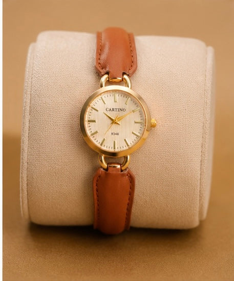 Classic brown leather watch