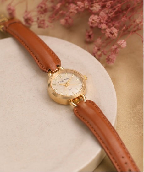 Classic brown leather watch