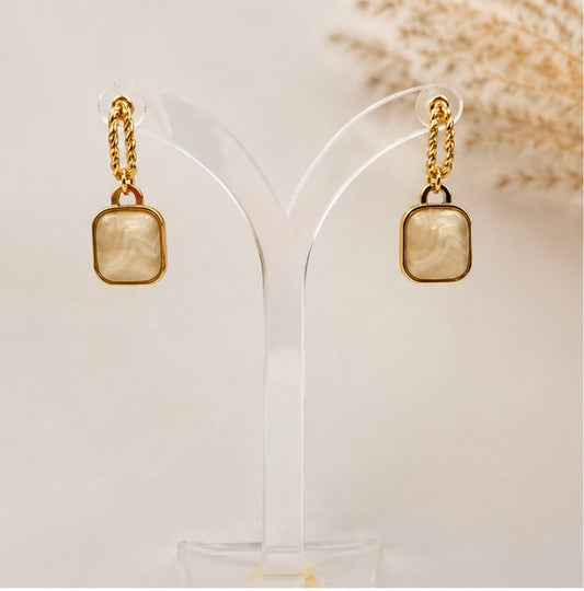 Eternal Marble Square Earrings