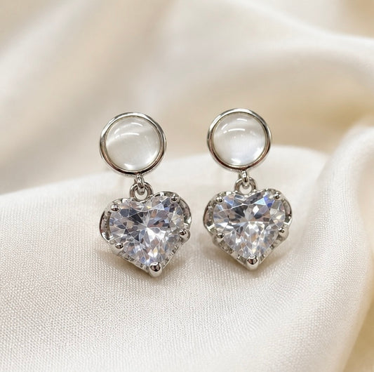 Luna Heart Drop Earrings