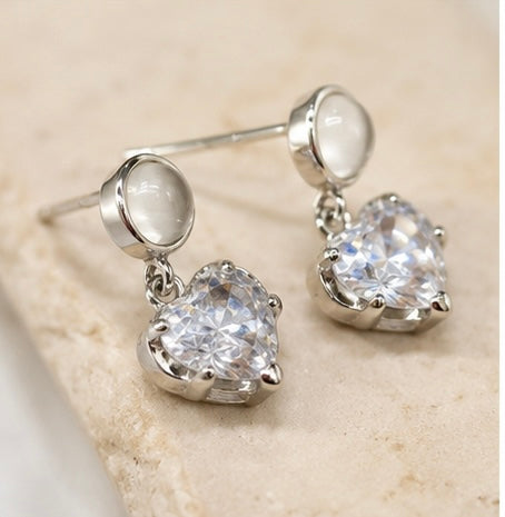 Luna Heart Drop Earrings