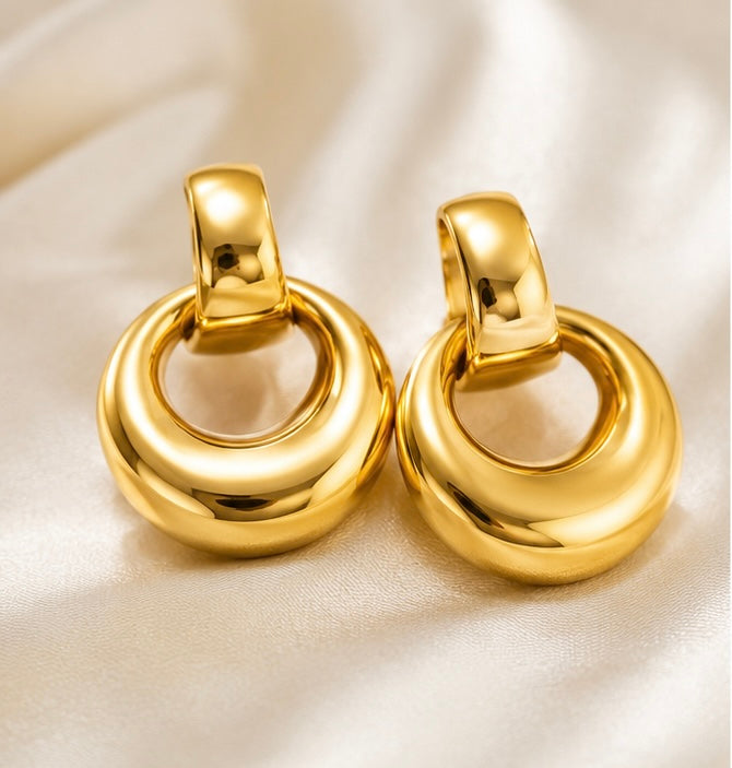 Bold Hollow Hoop Statement Earrings