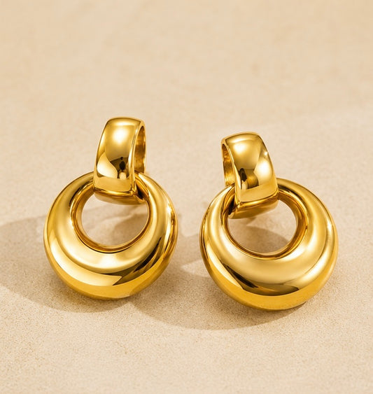 Bold Hollow Hoop Statement Earrings