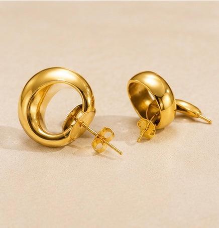 Bold Hollow Hoop Statement Earrings