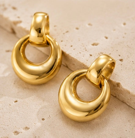 Bold Hollow Hoop Statement Earrings