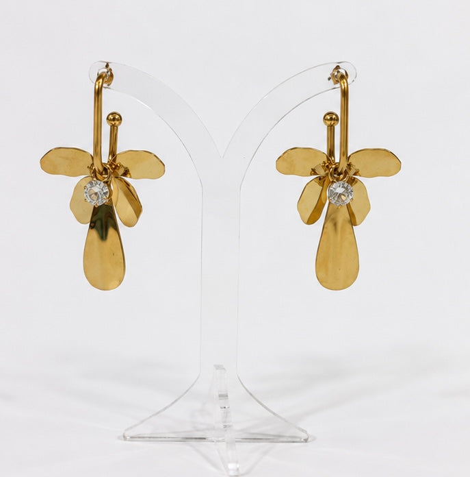 Gold Petal Statement Earrings